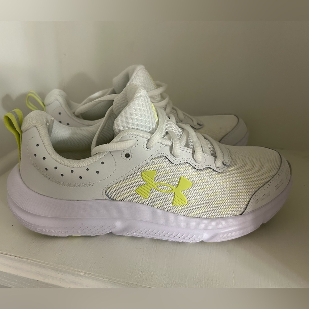 Size 7 - Under Armour Charged Assert 10 White Sonic Yellow Women’s NWOB